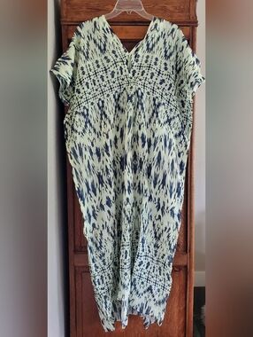 ZARA PRINTED RAMIE KAFTAN TUNIC DRESS SMALL OVERSIZED NWT